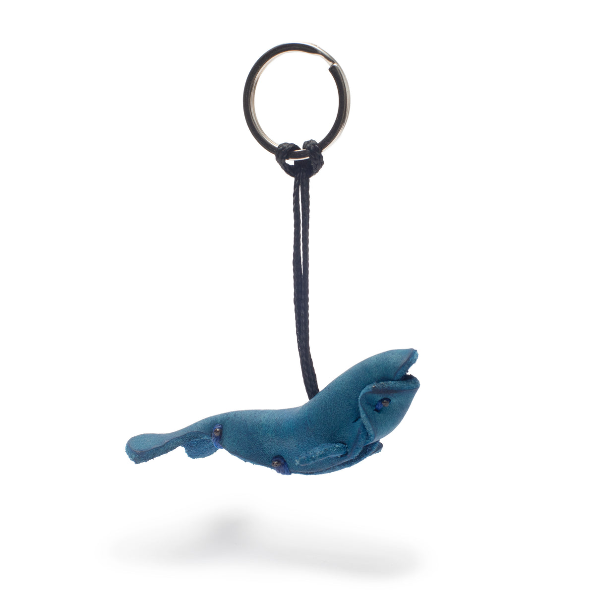 Handmade Leather Baby Whale Keyring