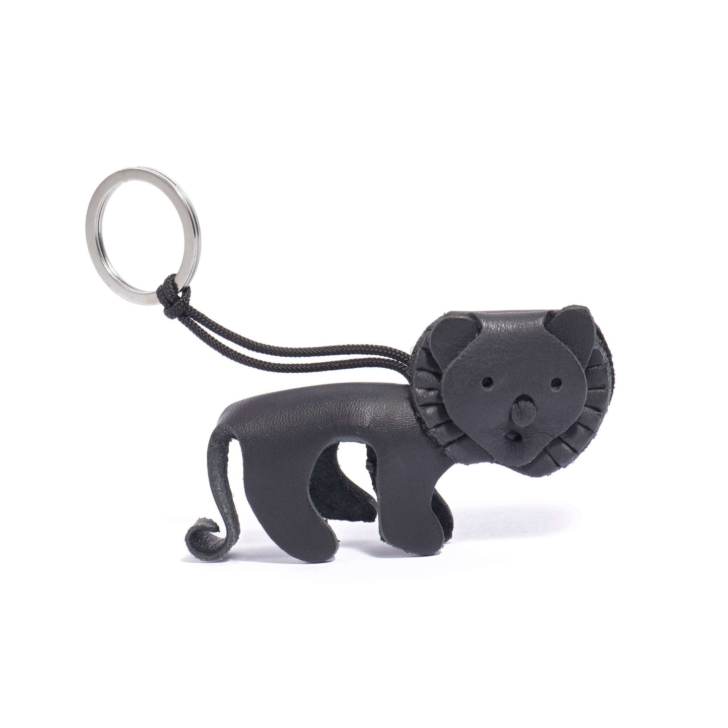 lion key ring handmade leather - 0