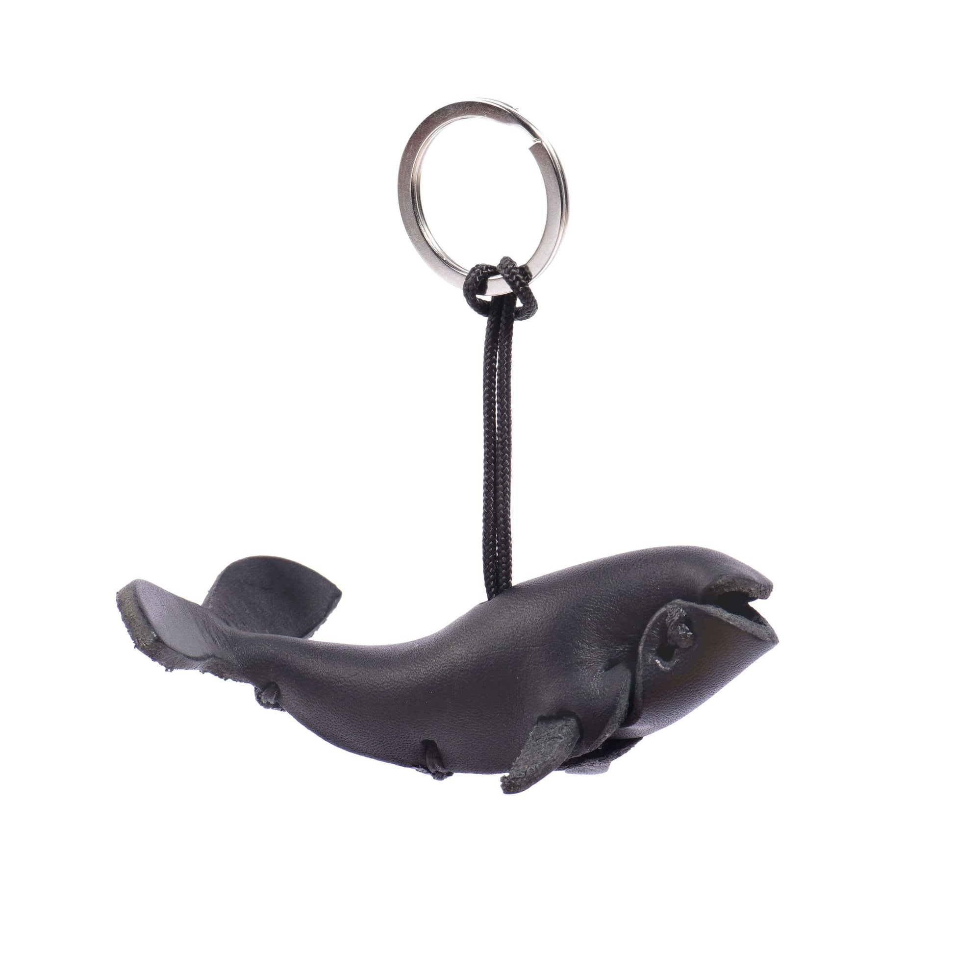 whale key ring handmade leather - 1