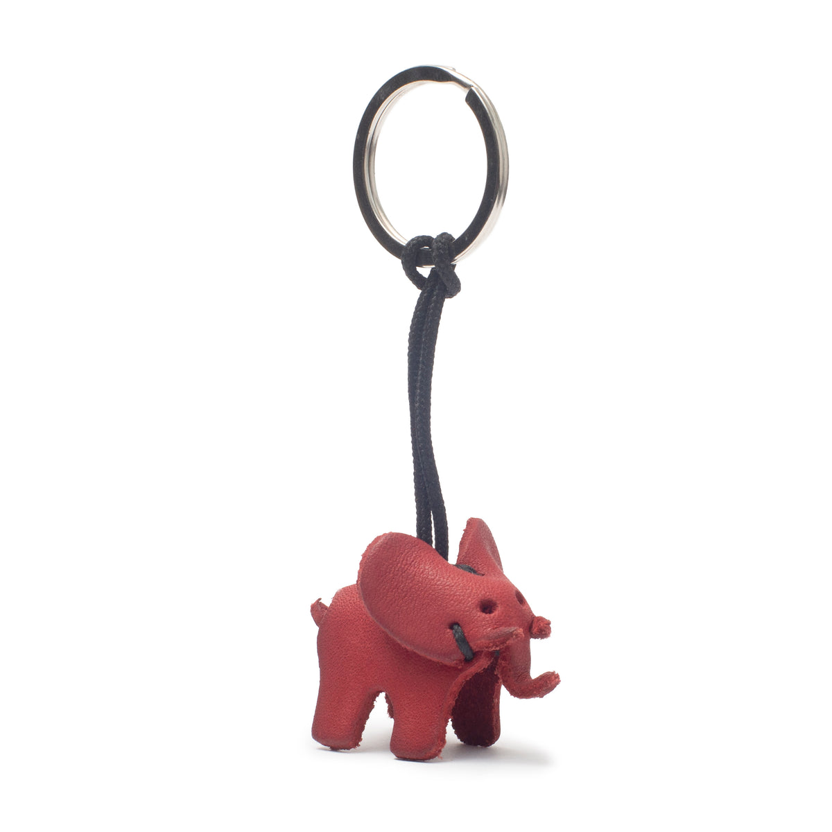 Handmade Leather Baby Elephant Keyring