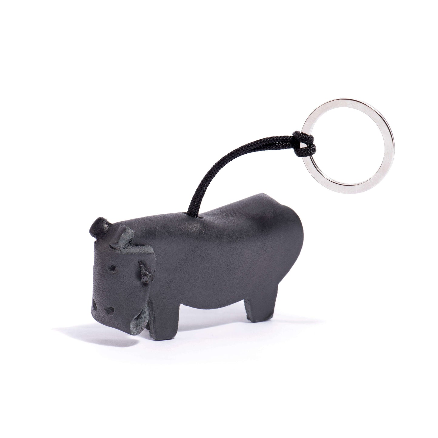 hippo key ring handmade cow leather - 2