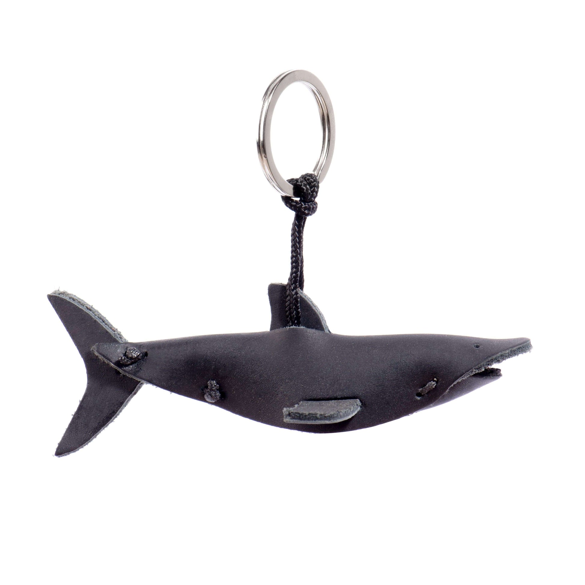 shark key ring handmade leather - 0