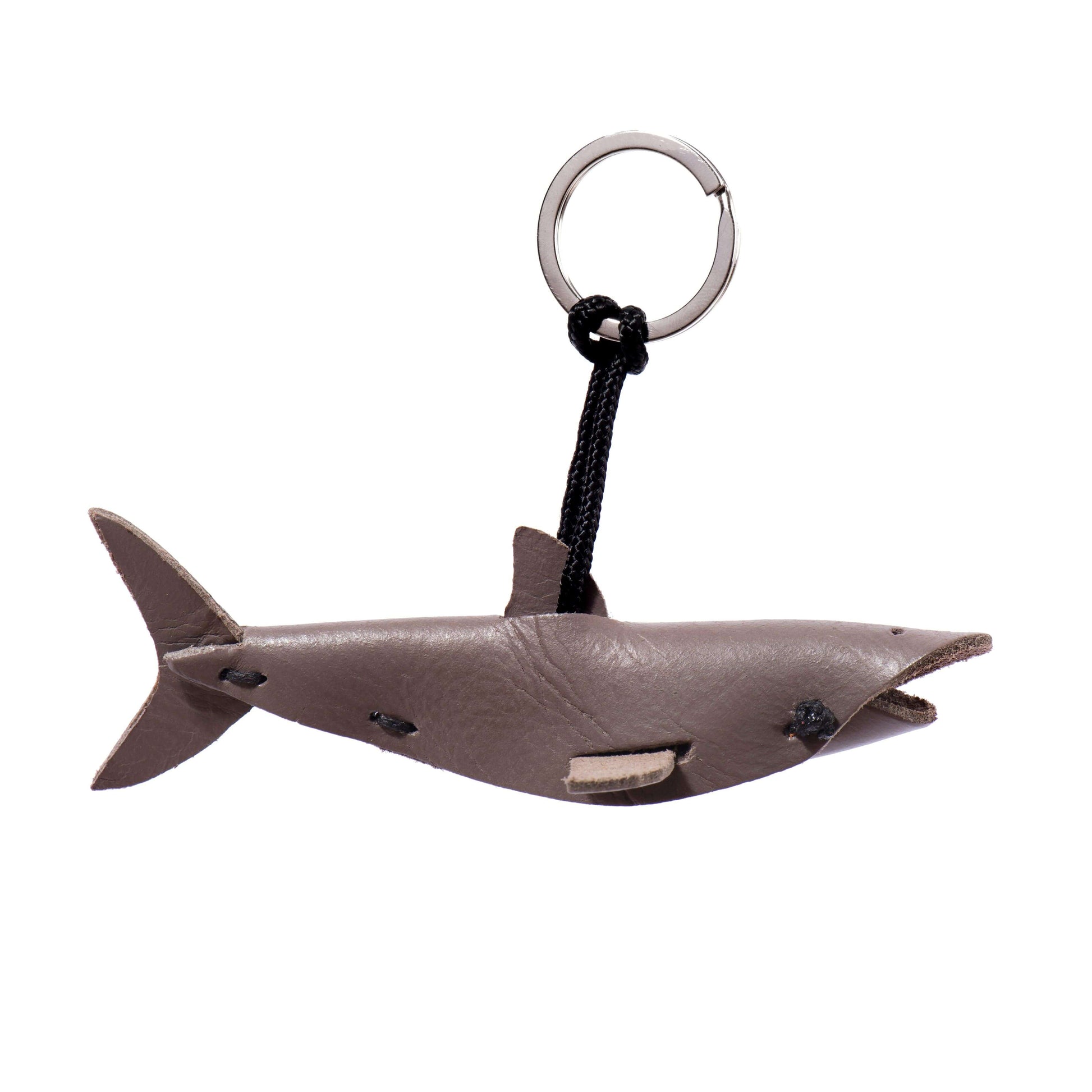 shark key ring handmade leather - 1