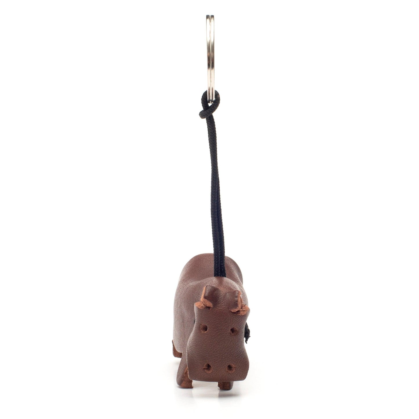 hippo key ring handmade cow leather - 1